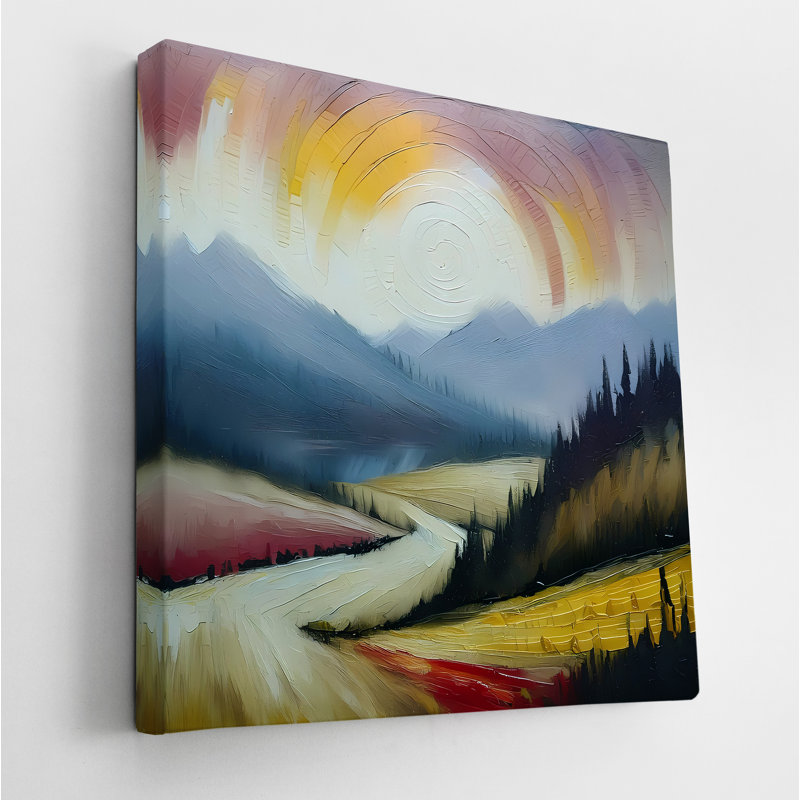 Crépuscule au-dessus des montagnes, H 30 po x l 30 po