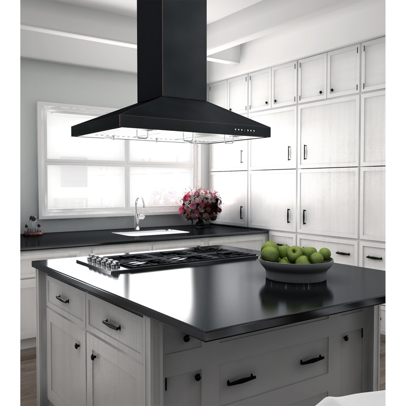 36" DuraSnow® 400 CFM Convertible Island Range Hood, Oil-Rubbed Bronze