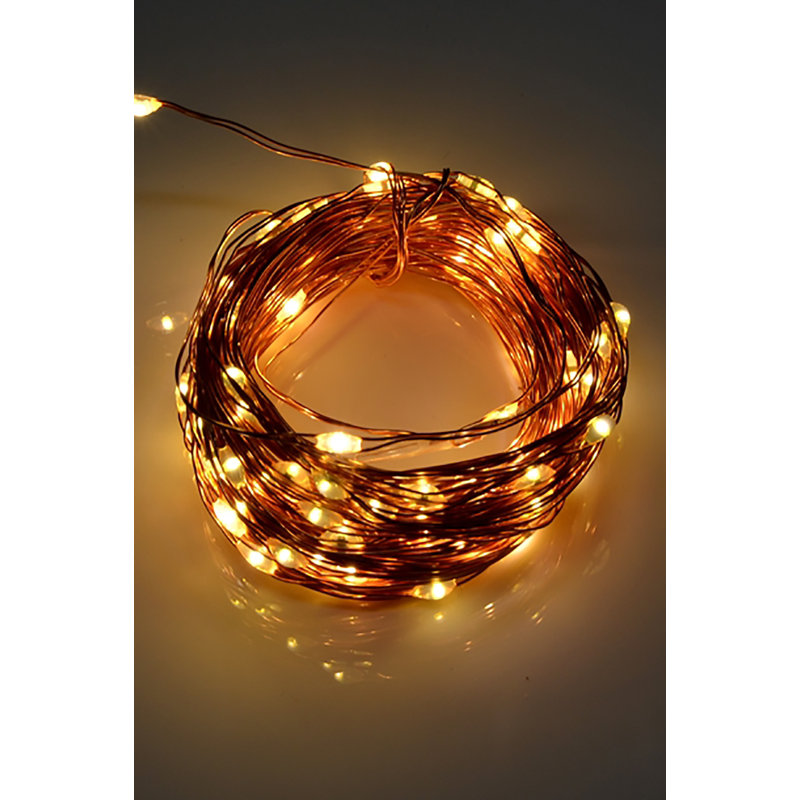 Guirlande solaire 100 lumières Fairy, Blanc chaud, 200