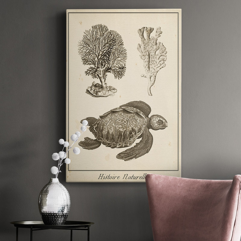 Héron antique embelli IV (ASH) - peinture sur toile tendue, H 12 po x l 8 po x P 1 po