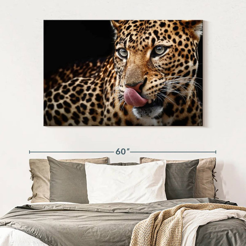 Brampt Licking Leopard, 34" H x 51" W