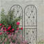 Paquet de 4 treillis de jardin en métal 71 po x 19,7 po antirouille pour plantes grimpantes, support de fleur extérieur papillon noir