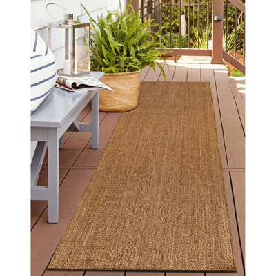 Tapis intérieur / extérieur tissé à motif géométrique