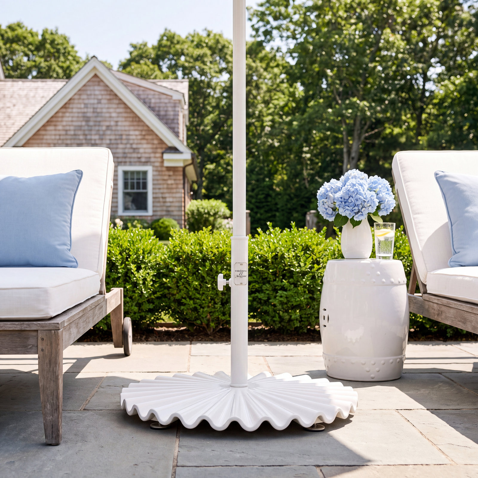 55lb In-Ground Umbrella Base, Antique White