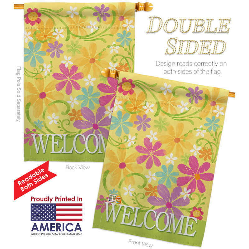 Double Sided 40'' H x 28'' W Polyester Flag Set
