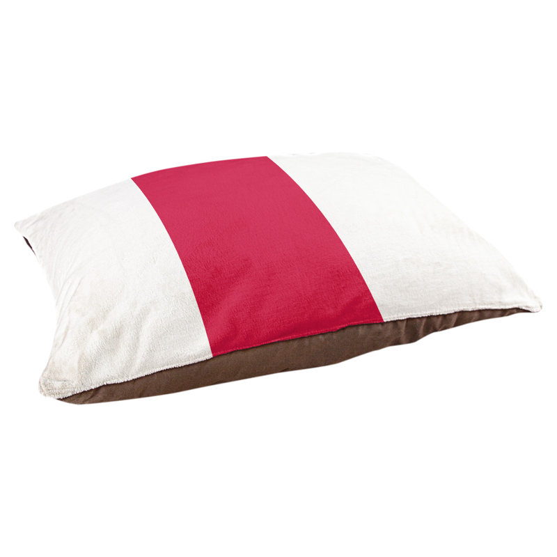 Coussin Houston, Grand (l 40 po x P 30 po x H 14 po), Blanc / rouge / blanc