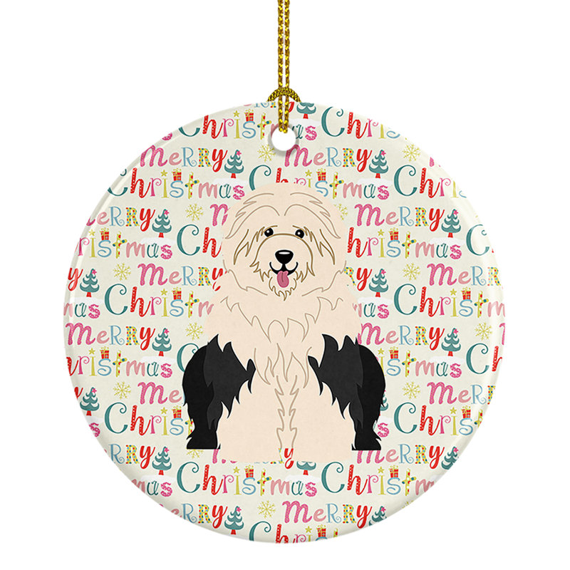 Ornement suspendu Merry Christmas Old English Sheepdog