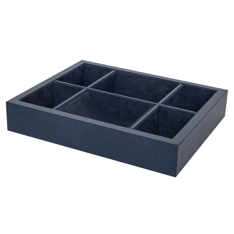 Hughlek Leather / Faux Leather Tray, Blue