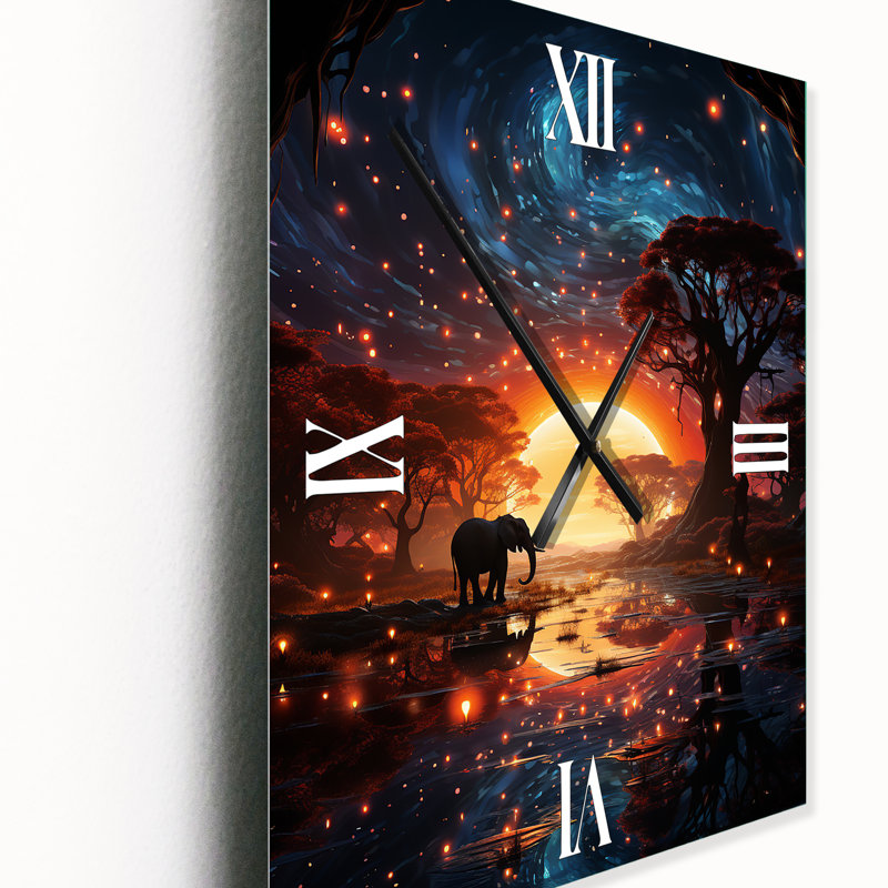 Jakayah - Horloge murale africaine surdimensionnée, H 28 po x l 12 po
