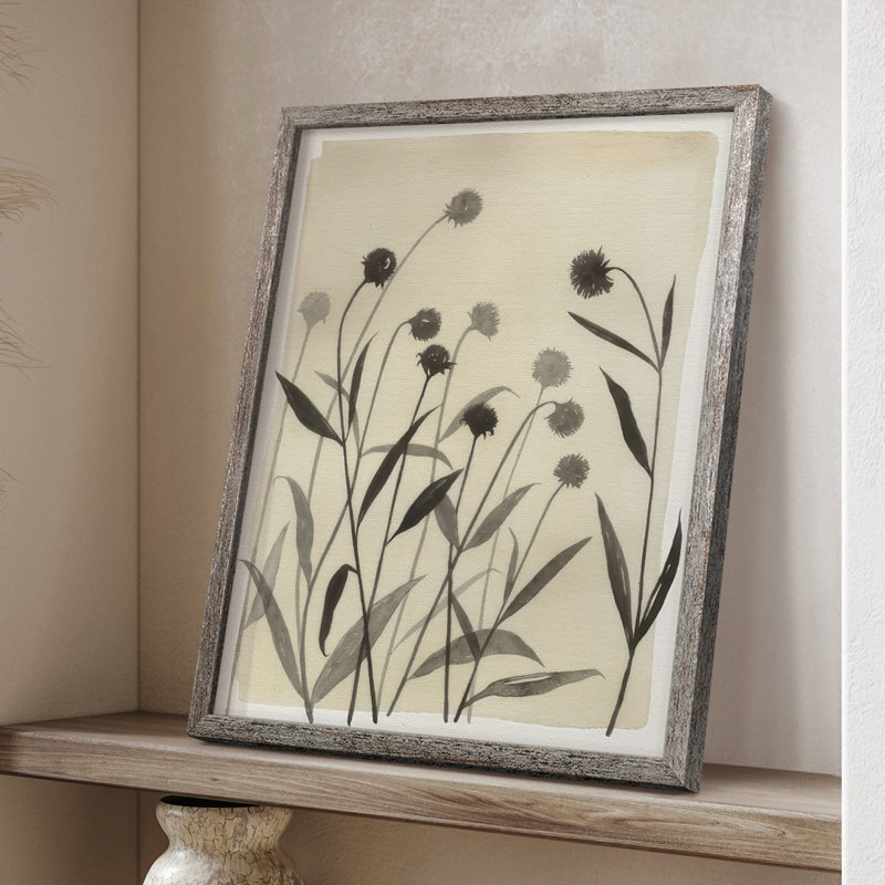 Summer Echinachea I, reproduction encadrée - bois massif, H 11 po x l 9 po