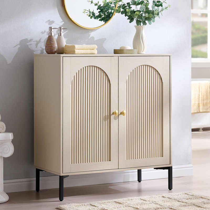 Armoire de salle de bain Aahaan, Crème, En une seule pièce