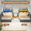 Upholstered Daybed with Charging Station & Hydraulic Storage, Corner Bed with LED Headboard-1087049671-1087049669