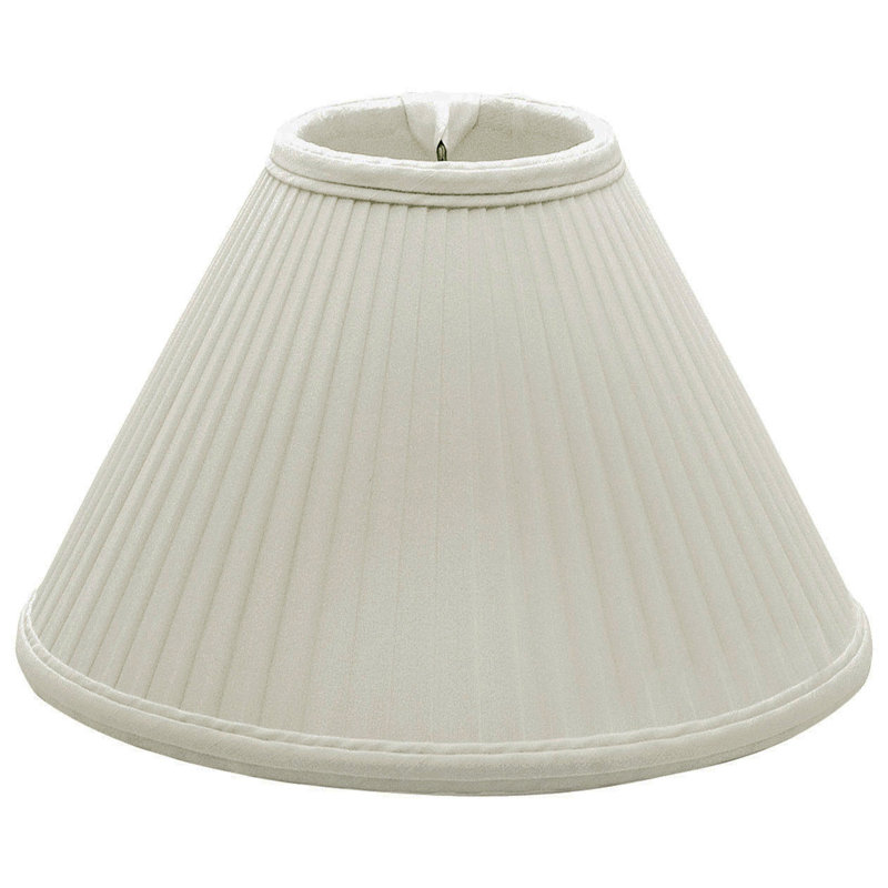 Abat-jour empire en soie / shantung (araignée), Blanc / Blanc cassé, H 7,5 po x l 12 po x P 12 po