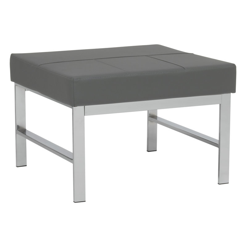 Repose-pieds en cuir Atlas, Gris