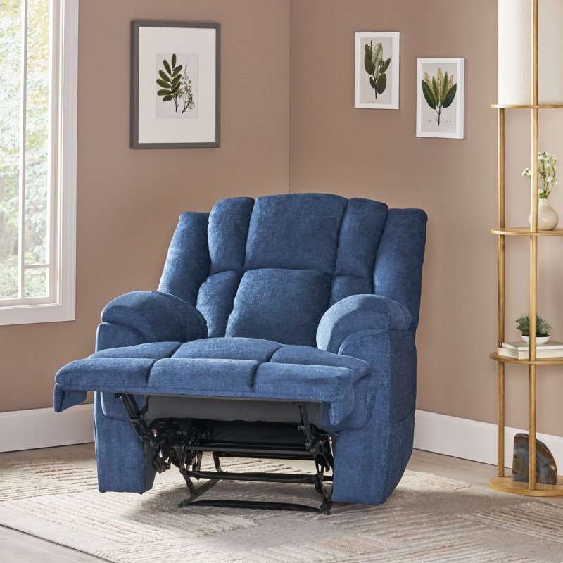 Fauteuil inclinable manuel standard avec masseur Esperanza, Polyester bleu marine