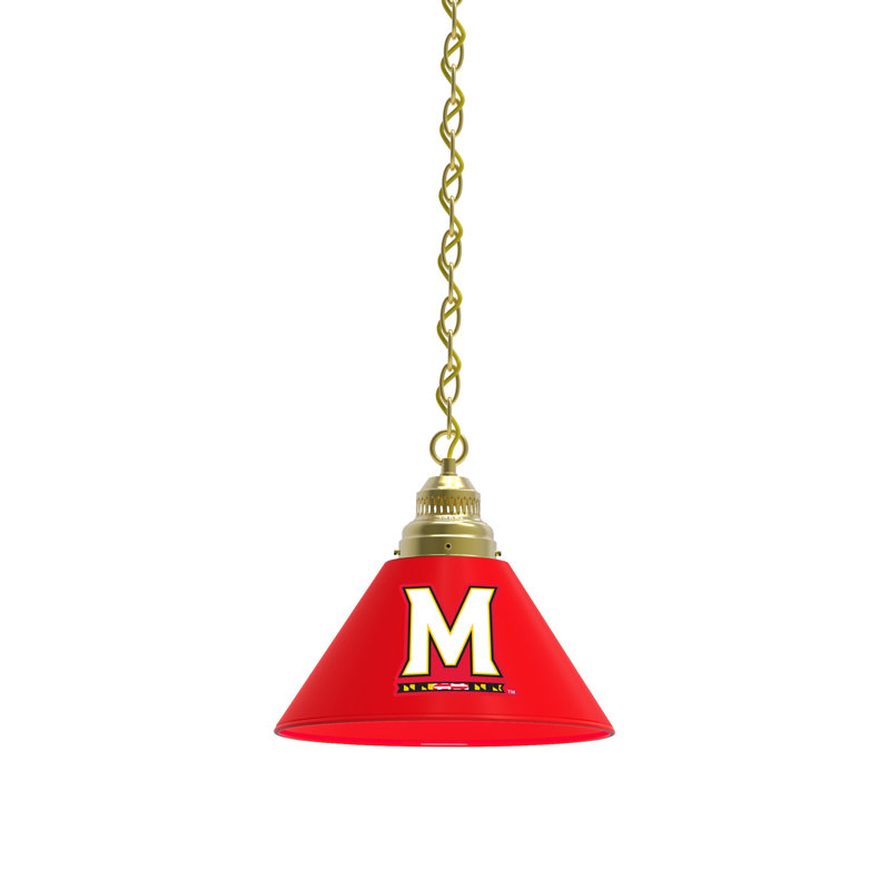 1 - Light Single Pendant, Brass, Maryland Terrapins