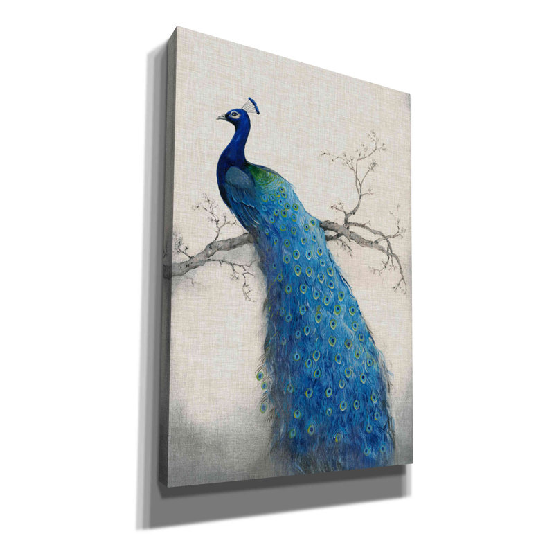 «Peacock Blue II» par Tim O'toole, art mural sur toile, H 18 po x l 12 po x P 0,75 po