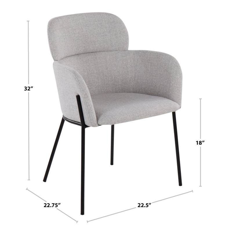 Adinah 18'' H Upholstered Armchair, Blue, Black