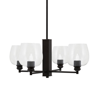 Lustre 4 lumières Edge avec verre à bulles 6 po Edge