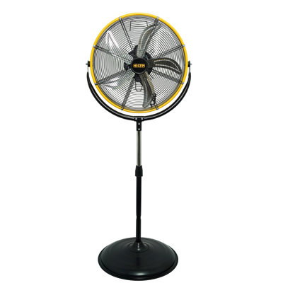 20 In. 3 Speeds High Velocity Pedestal Fan In Yellow With Powerful 1/5 Motor, 180° Tilting Drum Head
