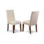 L'ensemble de table de salle à manger 3 pièces comprend 1 table en bois et 2 chaises rembourrées en lin crème avec dossier haut - finition acajou-1645393817-1645393812-1645393816