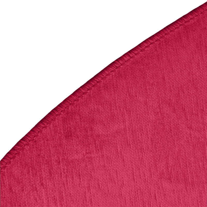 Tapis rouge rayé/argenté, Rond 5 pi