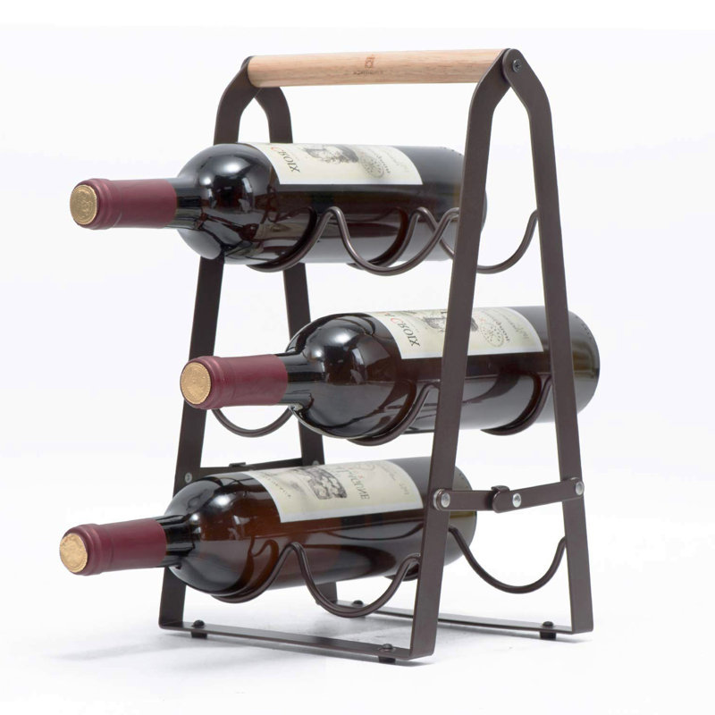 Alenis 6 Bottle Tabletop Wine Bottle Rack in Brown