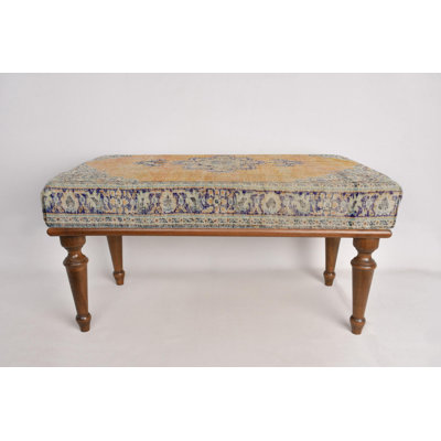 Orange Bench, Ottoman Bench, Handmade Bench,  Upholstered Bench, Turkish Rug Bench, Kilim Bench, Home Decor Bench, Handmade Bench