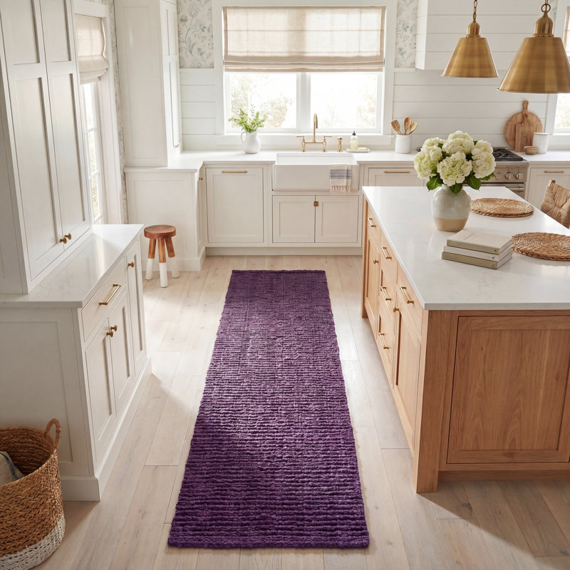 Natural Fiber Hand Woven Jute Solid Color Rug, Runner 2'6" x 8'