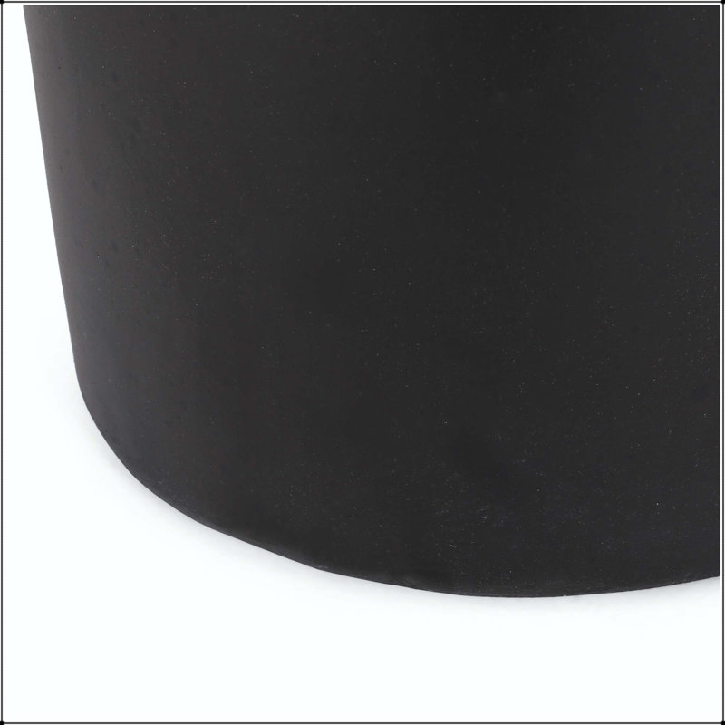 Table d'appoint d'extérieur en béton léger avec poignée découpée - finition cuivre