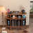 Round Record Player Stand With Charging Station, Turntable Stand Table With Open Storage, Audio Rack-1412725777
