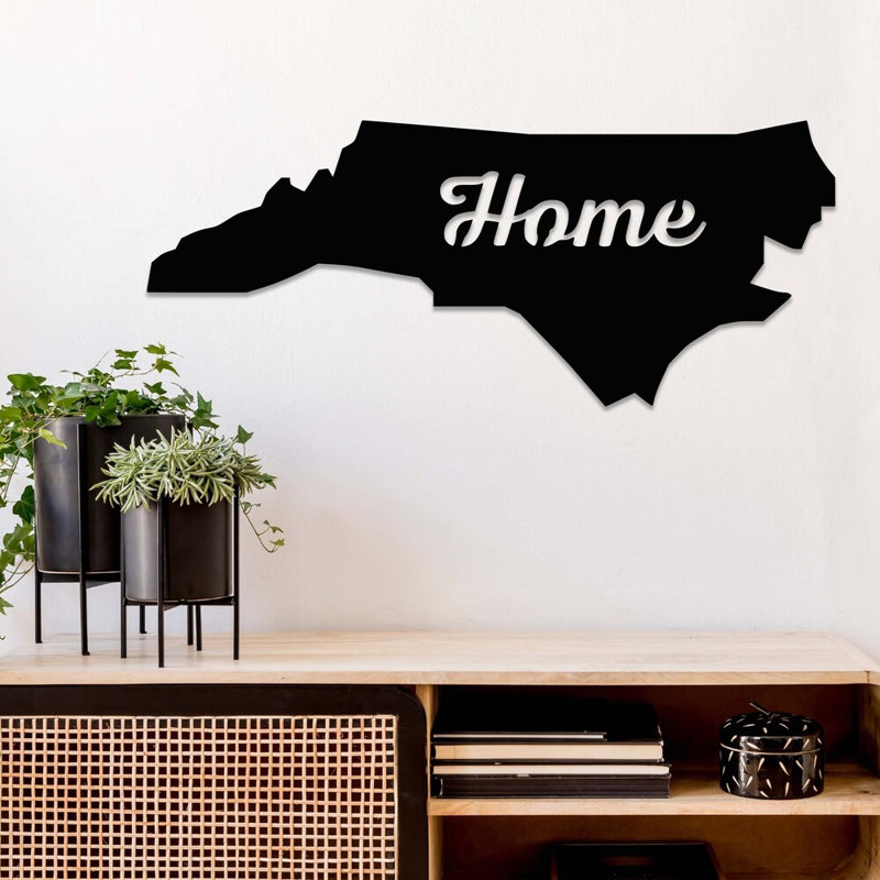 Art mural North Carolina Home, H 16 po x l 16 po x P 0,12 po, Blanc