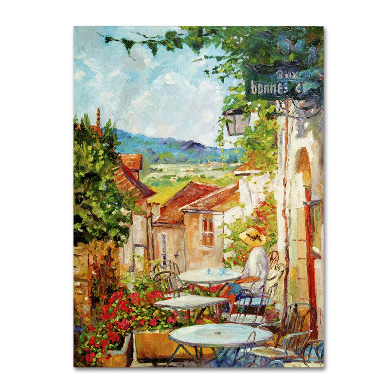 « provence cafe matin », reproduction d’art sur toile tendue, H 19 po x l 14 po x P 2 po