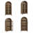    67" Arched Curio Cabinet with LED Lighting and Tempered Glass Doors - Matte Brown-1906381473