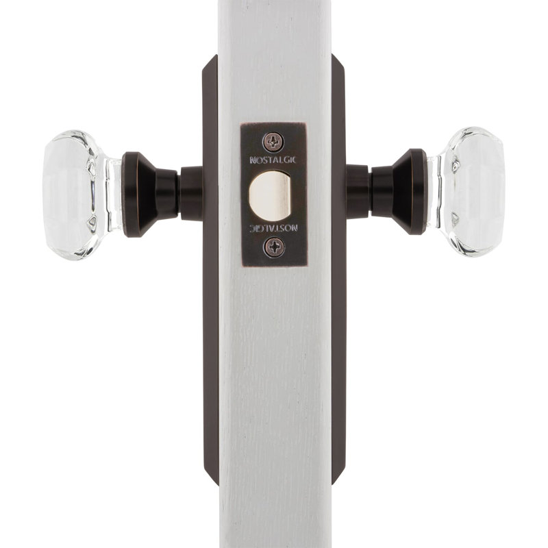 New York Plate with Waldorf Door Knob, Timeless Bronze, 2-3/8"
