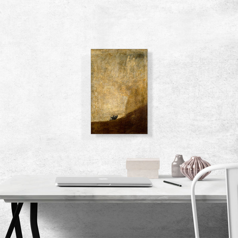 «The Dog 1823» par Francisco Goya, reproduction d'art sur toile tendue, H 18 po x l 12 po x P 0,75 po