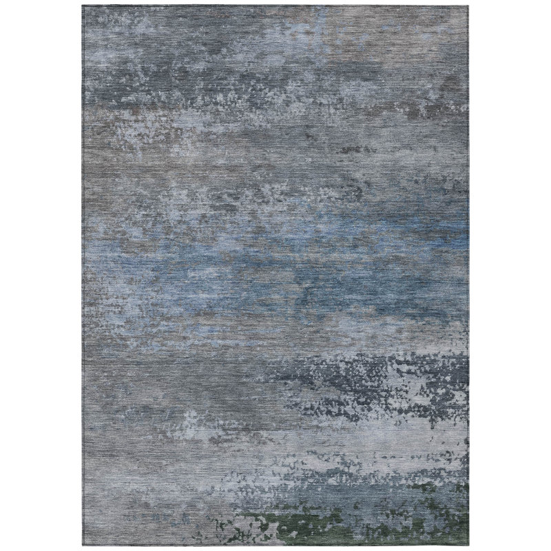 Xhevrie Abstract Indoor / Outdoor Rug, Rectangle 10' x 14'