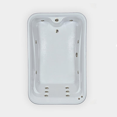 72 In. X 48 In. Drop in Combination Acrylic Bathtub -  WaterTech, W7248 Elite White