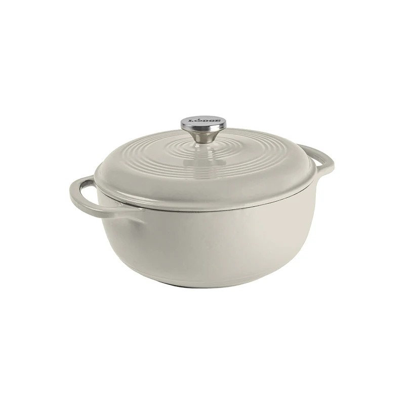 Cocotte en fonte émaillée 4,5 pintes, huître, 5.65" H x 11.1" W, Blanc