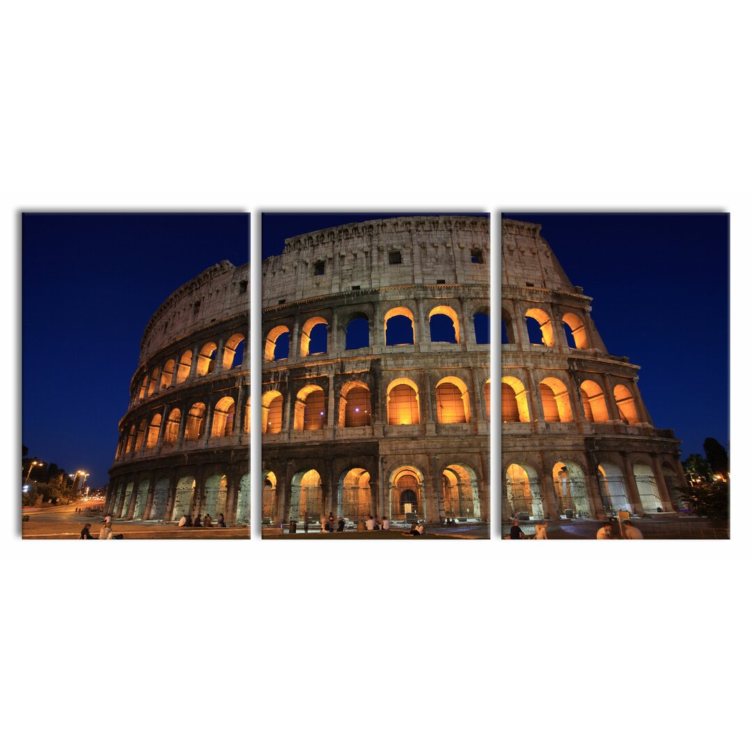 3-tlg. Leinwandbilder-Set Colosseum in Rome