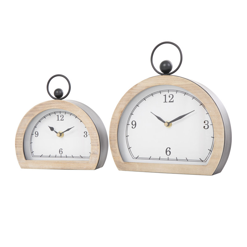 Horloge de table analogique à quartz, Blanc