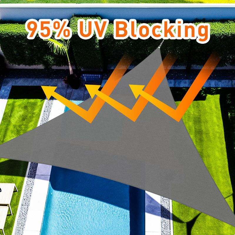 15' x 8' Triangle Shade Sail, Dark Grey