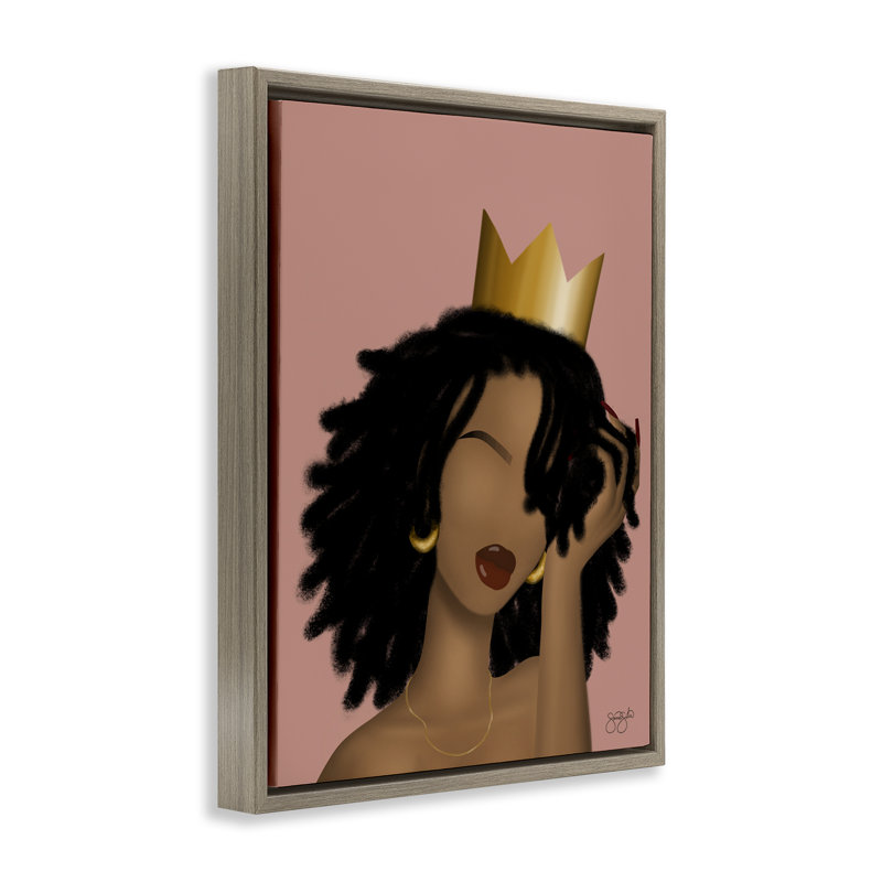 Cadre flottant rose Reina, design par Sierra Siler, H 31 po x l 25 po, Cadre flottant orme Montalcino