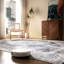 Tapis d'intérieur lavable bleu à médaillon rétro-670906984-641075166