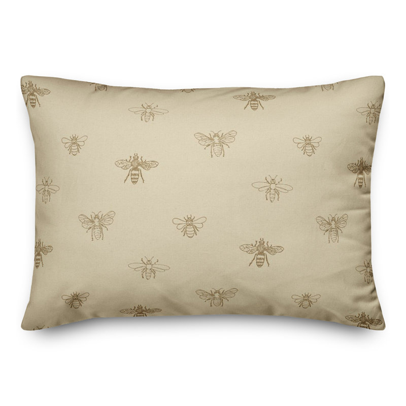 Polyester/Polyester Blend Lumbar Rectangular Pillow Cover & Insert, Yellow