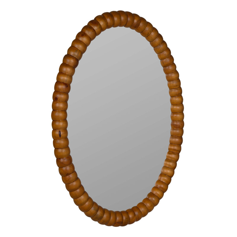Miroir rond en bois massif Wallace
