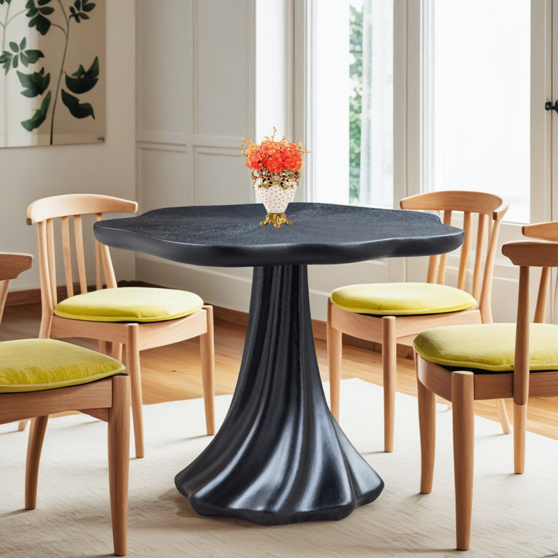 Table de salle à manger 40 "moderne à piédestal 40" pour 2-4, noir mat ou table de réunion