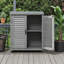 Banc de rempotage en bois massif gris avec armoire de rangement et plateau de table en métal - L 31,5 po x l 17 po x H 36 po - Poste de travail de jardin extérieur-479935730