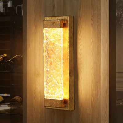 1-Light LED Gold Acrylic Flush Mounted Wall Sconce