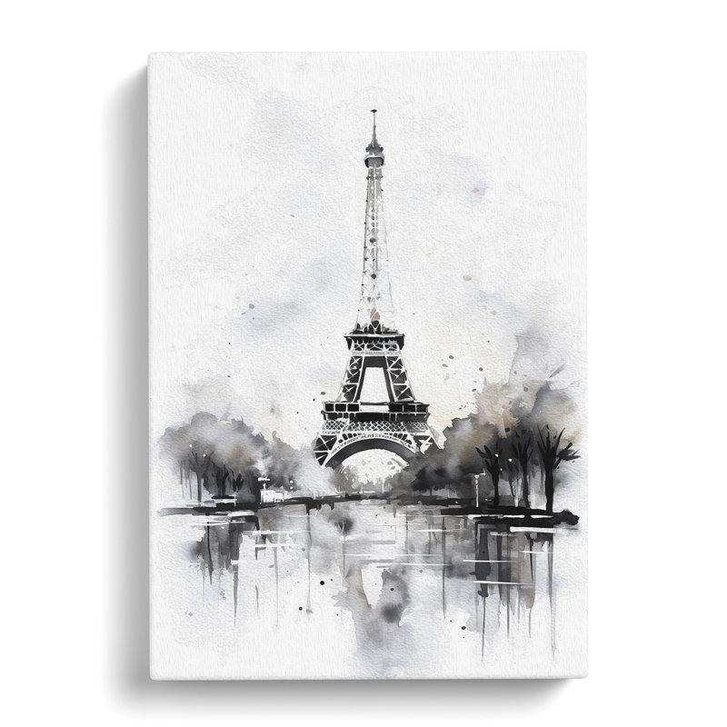 Eiffel Tower Gestural - Wrapped Canvas, 60cm H x 40cm W x 3cm D